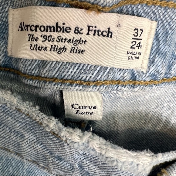 AF Curve Love Ultra High Rise 90s Straight Jeans Plus Size 37/24R Split Hem W47 - Picture 10 of 16